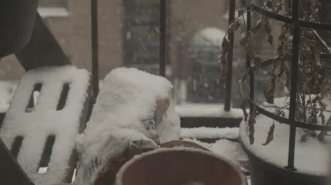Blizzard City Fire Escape Timelapse Stock Footage 46855516