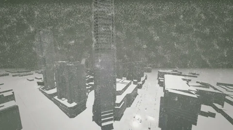 Blizzard in the city Stock Footage 33816014