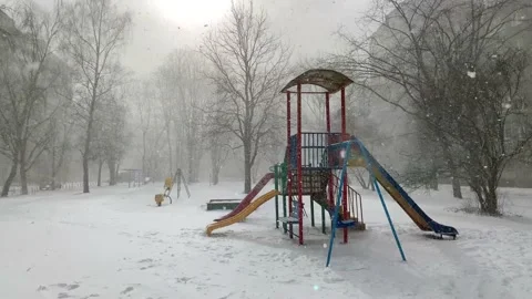 Blizzard in the city Stock Footage 234978781