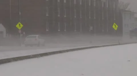 Blizzard Conditions on Highway Video stock 21245111