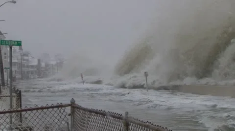 Blizzard &amp; crashing wave Stock Footage 21245135