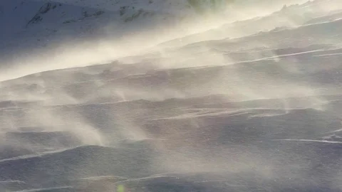 Blizzard drifting snow Stock Footage 84105346