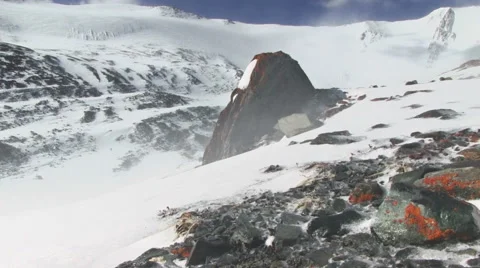 Blizzard in high mountain  Stock Footage 42357739