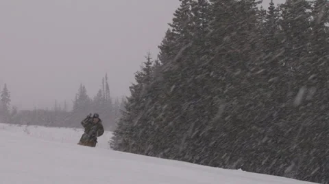 Blizzard Hiker #2 of 4 Stock Footage 2276620