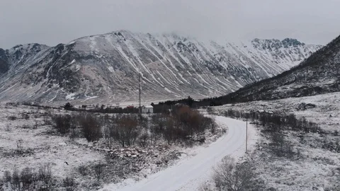 Blizzard  in the Lofoten islands Stock Footage 106924794