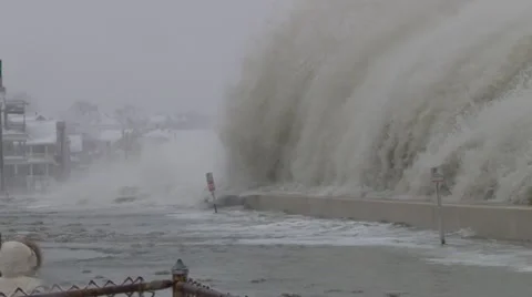 Blizzard &amp; Monster Wave Stock Footage 21244490