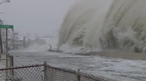 Blizzard &amp; Monster Waves Stock Footage 21244322