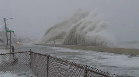 Blizzard &amp; Monster Waves Stock Footage 21244524
