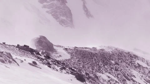 Blizzard In The Mountain Stock Footage 74206974