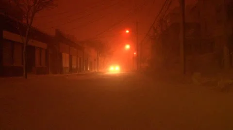 Blizzard at Night Stock Footage 21244600