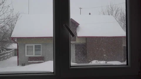 Blizzard outside the window Video stock 201529479