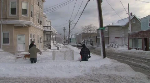 Blizzard Record Snow  Stock Footage 21266710
