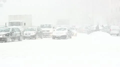 Blizzard on the road Видео 22237789
