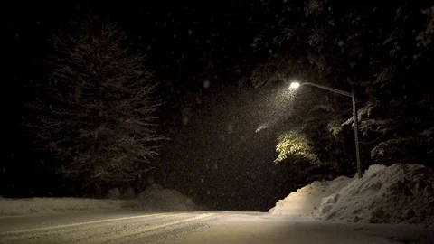 Blizzard on the Road Stock Footage 126076534
