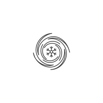 Blizzard, snow storm. Vector icon template Stock Illustration