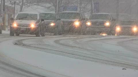 Blizzard snow wind and cold weather in major winter storm Stock Footage 37191342