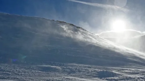 Blizzard on snowy mountain in winter Stock-Footage 194938661