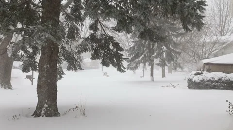 Blizzard in the suburbs, video Stock Footage 47203500