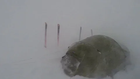 A blizzard taking over Stock Footage 79977686