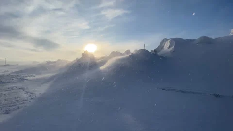 Blizzard through the sun Stock Footage 167417272