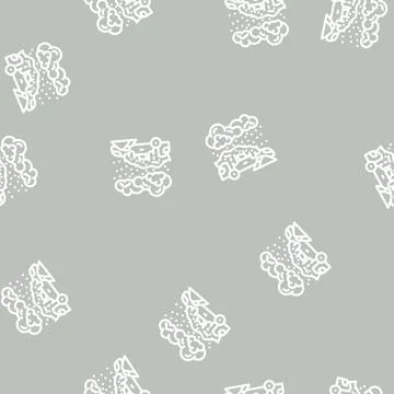 Blizzard weather line vector seamless pattern Stock Illustration