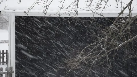Blizzard.view from the window. Video stock 256792288