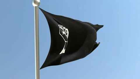 BLM flag waving in the wind. Black lives matter symbol.	 Stock Footage 168926527