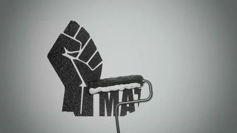 BLM flag waving in the wind. Black lives matter symbol. Stock Footage 170614913