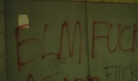BLM grafitti hollywood protests Stock Footage 143243553