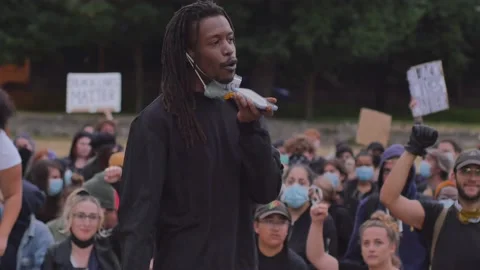 BLM level park activist3 Stock Footage 131886508