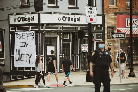 BLM March Hoboken Stock Photos