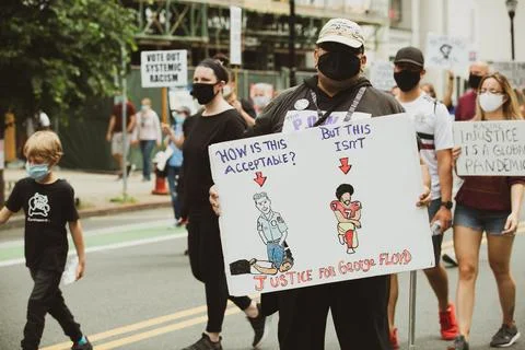 BLM March Hoboken Stock Photos