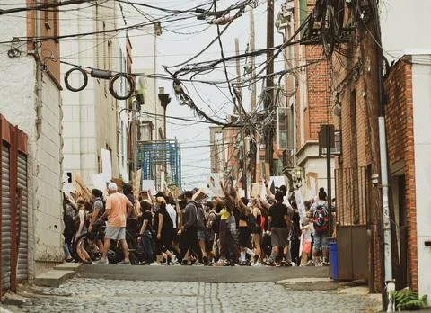 BLM March Hoboken Stock Photos