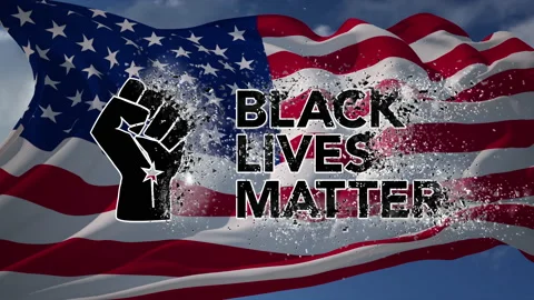 BLM Particles Flag USA Loop Stock Footage 150424647