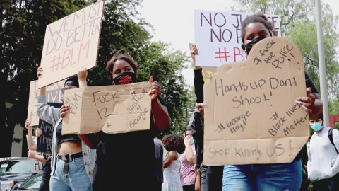 BLM Protest in Upland California Stock Footage 131788753