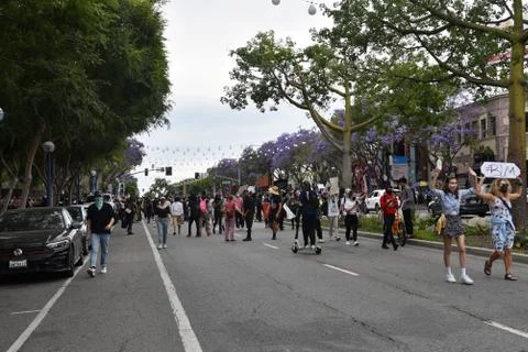 BLM protesters block street Stock Photos