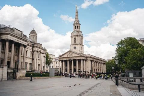 BLM protesters heading to Trafalgar square and shouting Stock Photos