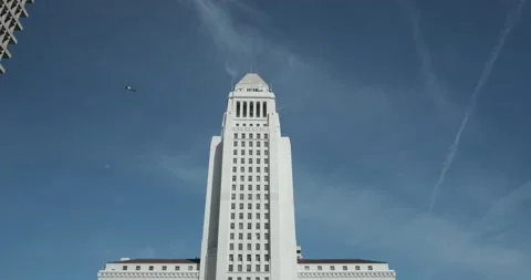 BLM Protests Grand Park facing Los Angeles City Hall 4k Stock Footage 194462063