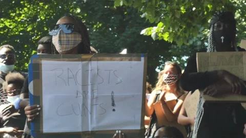 BLM - racists are c___ Stock Footage 133086623