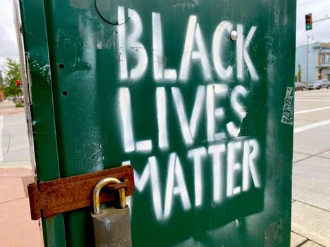 BLM Stencil in Milwaukee Stock Photos