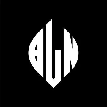 BLN circle letter logo design with circle and ellipse shape. BLN ellipse lett Stock Illustration