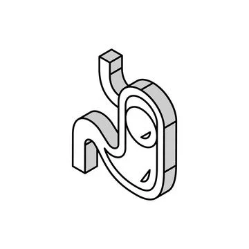 Bloating bariatric isometric icon vector illustration Stockillustratie