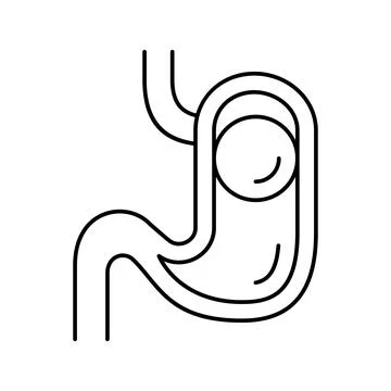 Bloating bariatric line icon vector illustration Stockillustratie