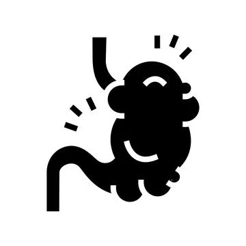 Bloating digestion system glyph icon vector illustration Stockillustratie