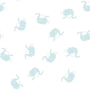 Bloating digestion system glyph seamless pattern Stock Illustration