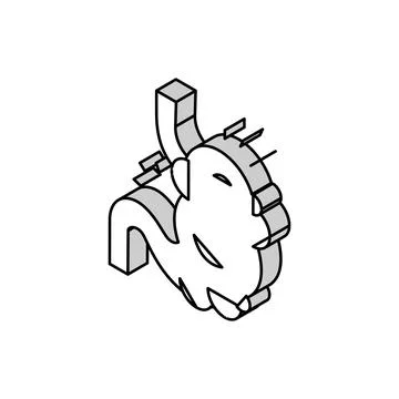 Bloating digestion system isometric icon vector illustration Stockillustratie