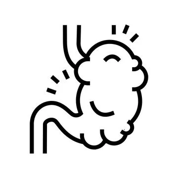 Bloating digestion system line icon vector illustration Stockillustratie