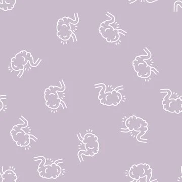 Bloating digestion system line seamless pattern Stock Illustration