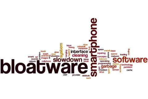 Bloatware word cloud concept Illustrazione stock