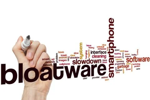 Bloatware word cloud concept Illustrazione stock